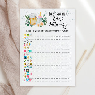 Baby Is Brewing Emoji Pictionary Spiel Rosa Karte