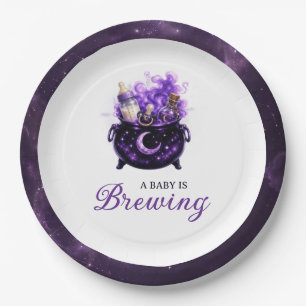 Baby Is Brewing Halloween Baby Shower Papierplatte Pappteller