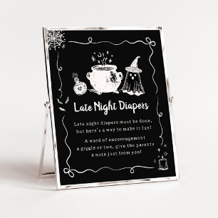 Baby is Brewing Halloween Late Night Windeln Schil Poster