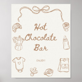 Baby is Brewing Hand Drawn Hot Chocolate Bar Poster