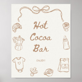 Baby is Brewing Hand Drawn Hot Cocoa Bar Poster