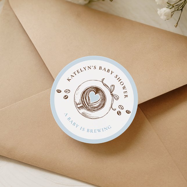 Baby Is Brewing Hand Drawn Runder Aufkleber (Von Creator hochgeladen)