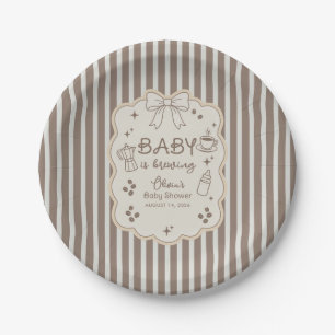Baby is Brewing Latte Babyccino Kaffee Baby Shower Pappteller