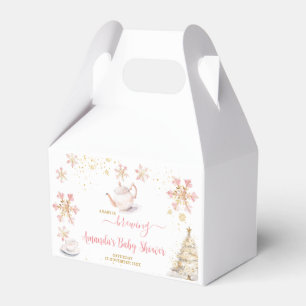 Baby Is Brewing Pink Winter Tea Party Baby-Einweih Geschenkschachtel