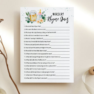 Baby Is Brewing Spiel Kinderreim-Quiz Rosa Karte