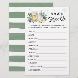 Baby Is Brewing Wortscramble-Baby-Party-Spiel
