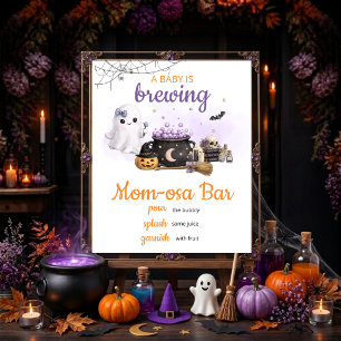 Baby ist am Brauen Halloween Mom-osa Bar Tischschi Poster