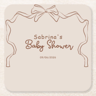 Baby ist am Brauen Handgezeichnete Kaffee-Baby-Par Rechteckiger Pappuntersetzer