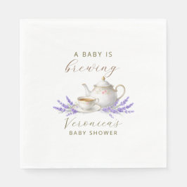 Baby ist am Brauen Tea Party Baby Shower Serviette
