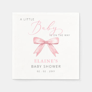Baby ist auf der WAY Pink Bow Girl Babydusche Serviette