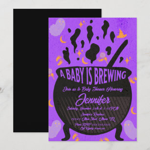 Baby ist Brauend Geister Groovy Retro Babyparty  Einladung