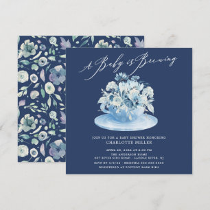 Baby ist das Brewing Blue Floral Baby Tee Einladung