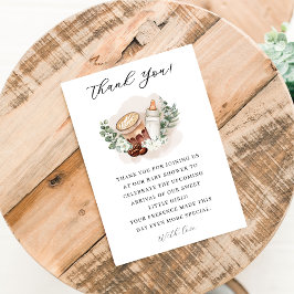Baby ist das Brewing Greenery Coffee Baby Shower Dankeskarte