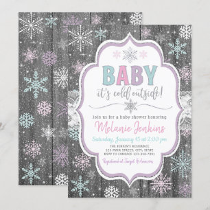 Baby ist es kalte äußere Babyparty-Einladung Einladung