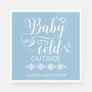 Baby ist es kalte äußere Babyparty-Serviette Serviette