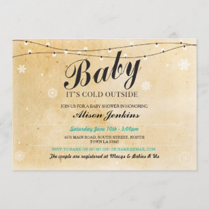 Baby ist es kalte äußere Winter-Babyparty einlädt Einladung