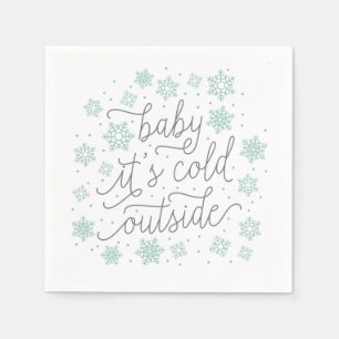 Baby ist es kalter äußerer Winter-Babyparty-Deko Serviette