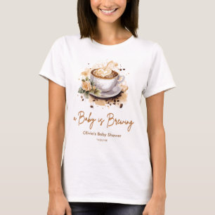 Baby ist im Anflug Brauner Kaffee Mama-to-Be-Baby- T-Shirt