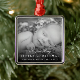 Baby ist mein erstes, fröhliches, kleines, Niedlic Silbernes Ornament