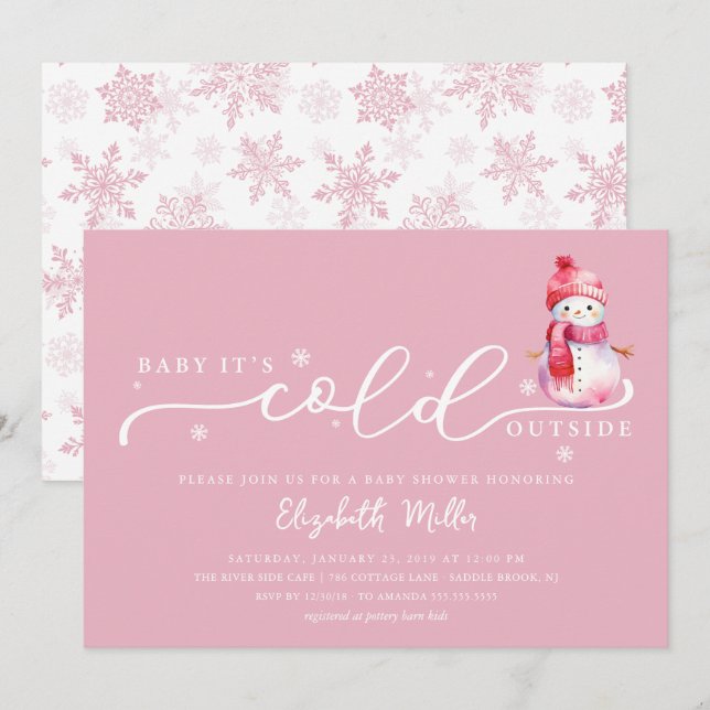 Baby It’s Cold Outside Baby Shower Einladung (Vorne/Hinten)