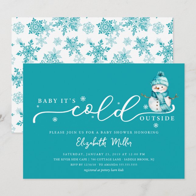 Baby It’s Cold Outside Baby Shower Einladung (Vorne/Hinten)