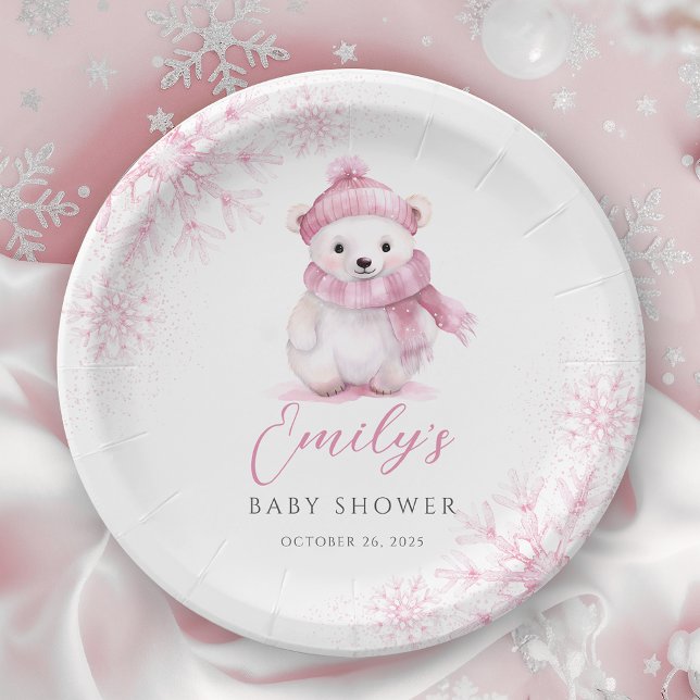 Baby It’s Cold Outside Rosa Papierplatten Pappteller (Von Creator hochgeladen)