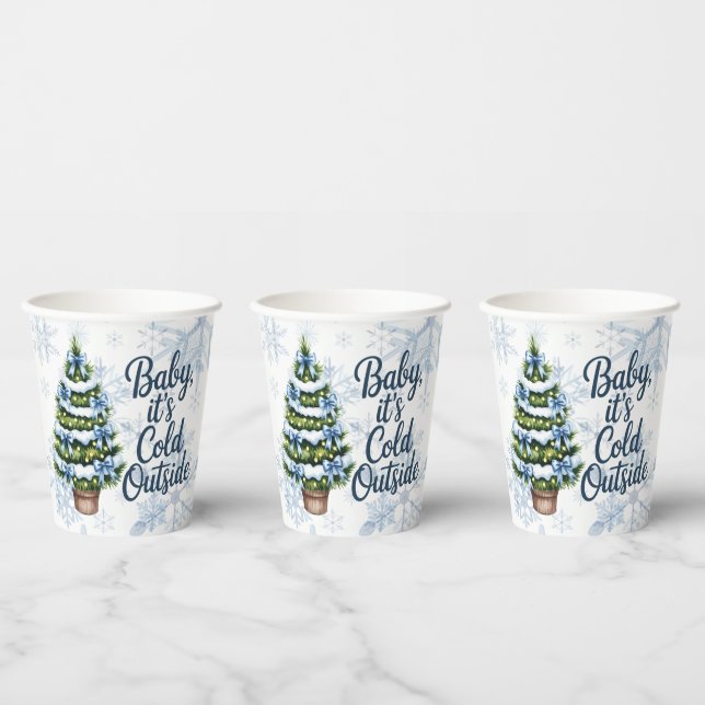 Baby, It’s Cold Outside Winter Boy Baby Shower Pappbecher (Multi)