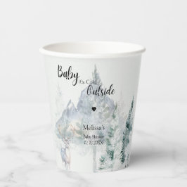 Baby It’s Cold Outside Winter Evergreen Woodland  Pappbecher