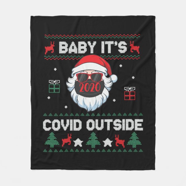 Baby It_s Covid Outdoor Weihnachtslustige Fleecedecke (Vorderseite)