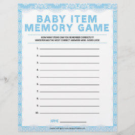 Baby Item Memory Game [Luxury Lace [blau] Briefbogen