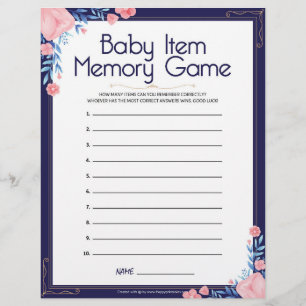 Baby-Item-Memory-Spiel [Blumenrahmen] Briefbogen