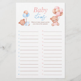 Baby Items Boy Girl Twins Baby Showspiel Flyer