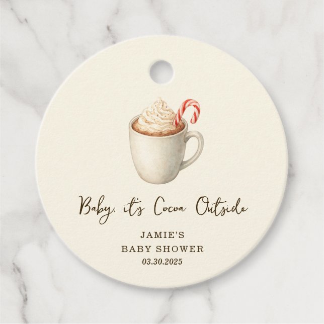 Baby, It's Cocoa Outside Baby Shower  Geschenkanhänger (Vorderseite)