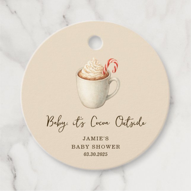 Baby, It's Cocoa Outside Baby Shower  Geschenkanhänger (Vorderseite)