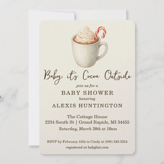 Baby, it's Cocoa Outside Baby Shower Invitation (Devant)