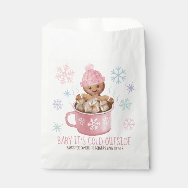Baby It's Cold Cookie & Cocoa Girl Baby Shower Geschenktütchen (Vorderseite)