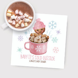 Baby It's Cold Cookies & Cocoa Girl Baby Shower Serviette