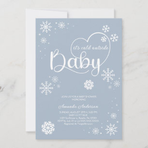 Baby It's Cold Minimalist Jungen-Baby-Party Einladung