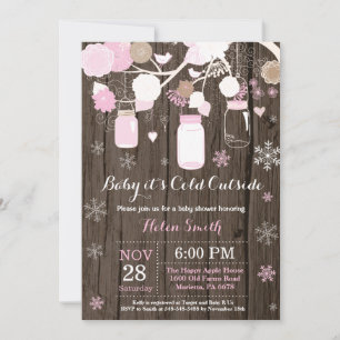 Baby its Cold Outdoor Mason Jar Baby Shower Einladung