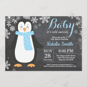 Baby its Cold Outdoor Pinguin Boy Baby Shower Einladung