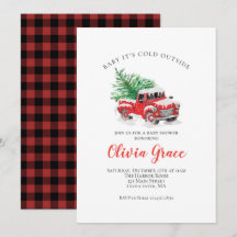 Baby its Cold Outdoor Red Truck Baby Shower