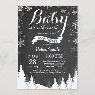 Baby its Cold Outdoor Winter Forest Baby Shower Einladung