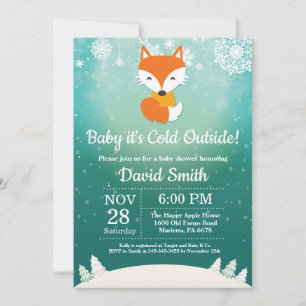 Baby its Cold Outdoor Winter Fox Baby Shower Einladung