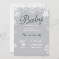 Baby its Cold Outdoor Winter Gray Baby Shower