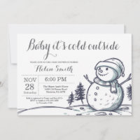 Baby its Cold Outdoor Winter Snowman Baby Shower