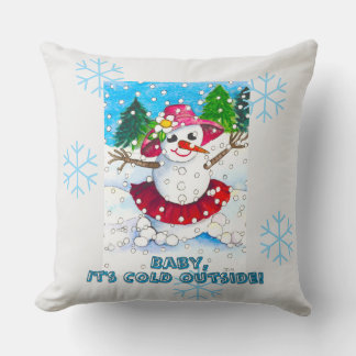 Baby it's Cold Outside 20" Throw Pillow Kissen