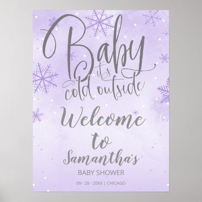 Baby It's Cold Outside Baby Dusche Begrüßungszeich Poster (Vorne)