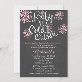 Baby It's Cold Outside Baby Girl Shower Invitation