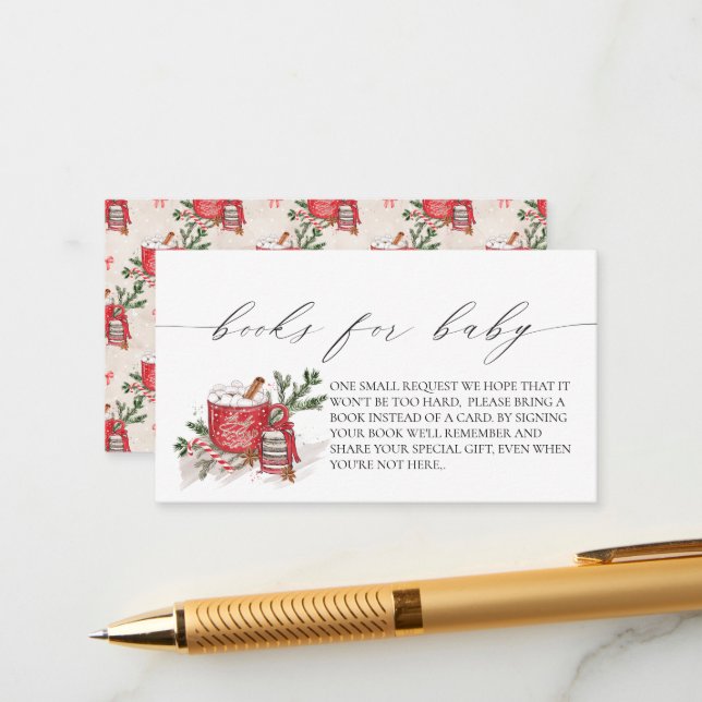 Baby It's Cold Outside Baby Shower Enclosure Card Begleitkarte (Vorderseite/Rückseite Beispiel)
