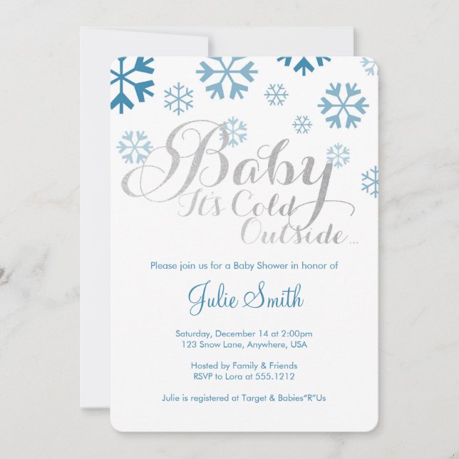 Baby It's Cold Outside Baby shower Invitation (Devant)